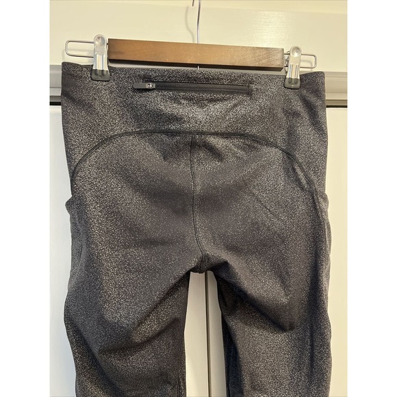 Lululemon Speed Up Tight Foil 28" Luminosity Print Black/Silver Luxtreme Sz 6 - Picture 7 of 10